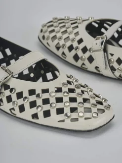 Ballerine tacco 1cm pelle bianco