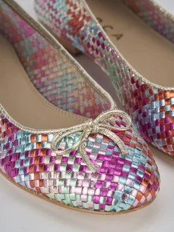 Ballerine tacco 1cm pelle multicolor