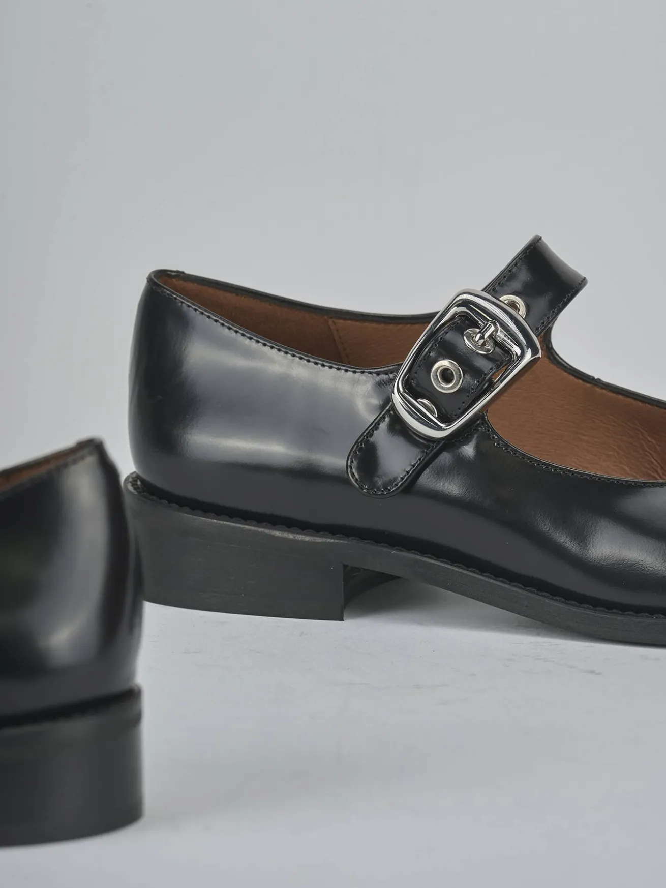 Ballerine tacco 2cm pelle nero