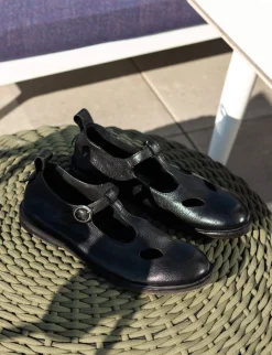 Ballerine tacco 1cm pelle nero