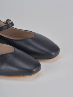 Ballerine tacco 1cm pelle blu