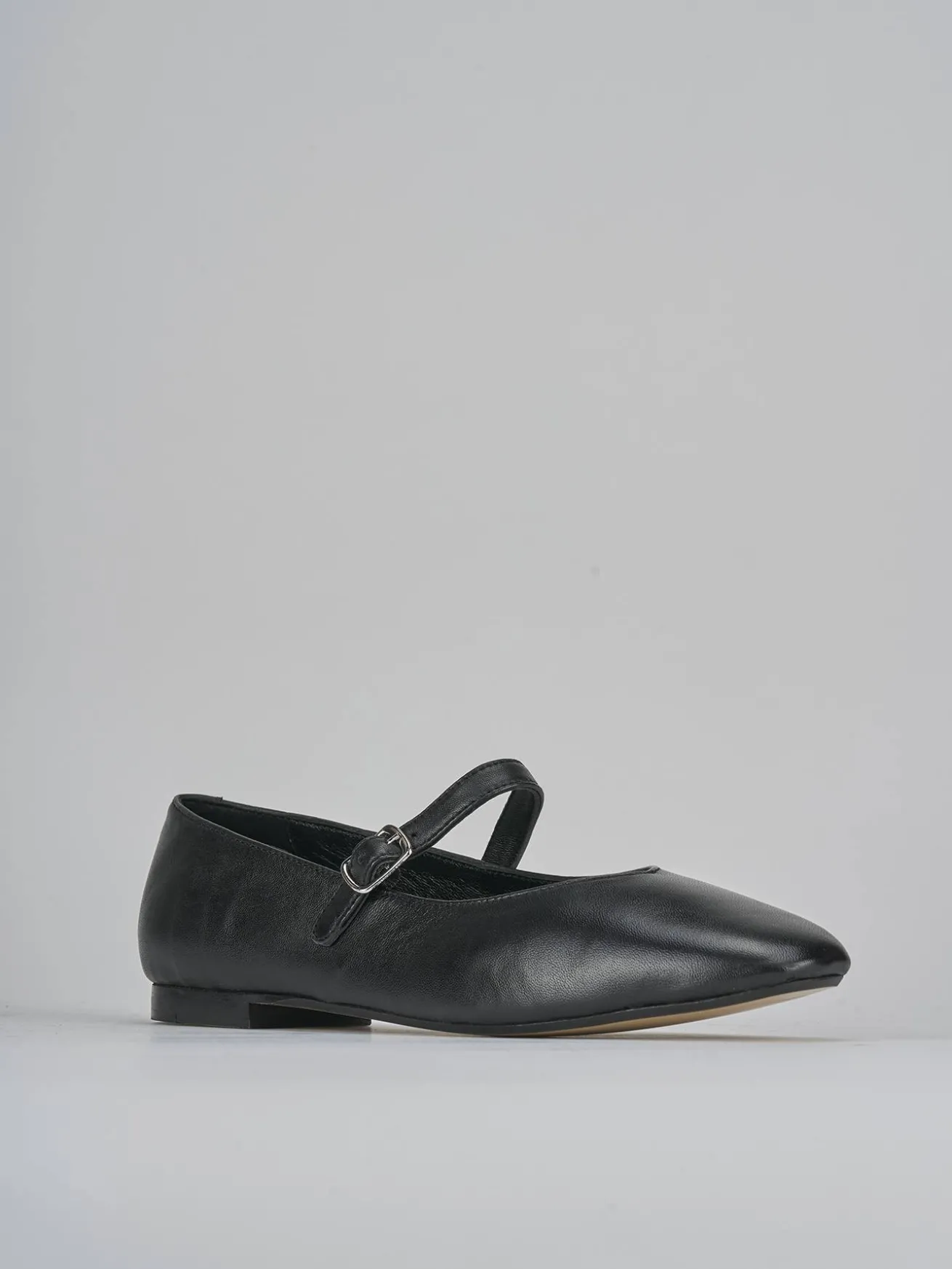 Ballerine tacco 1cm pelle nero