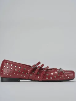 Ballerine tacco 1cm pelle rosso