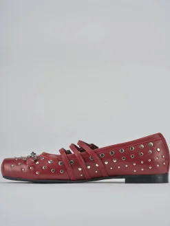 Ballerine tacco 1cm pelle rosso