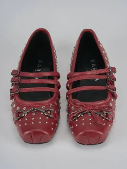 Ballerine tacco 1cm pelle rosso