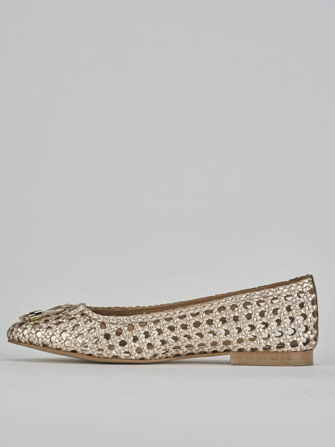 Ballerine tacco 1cm pelle oro