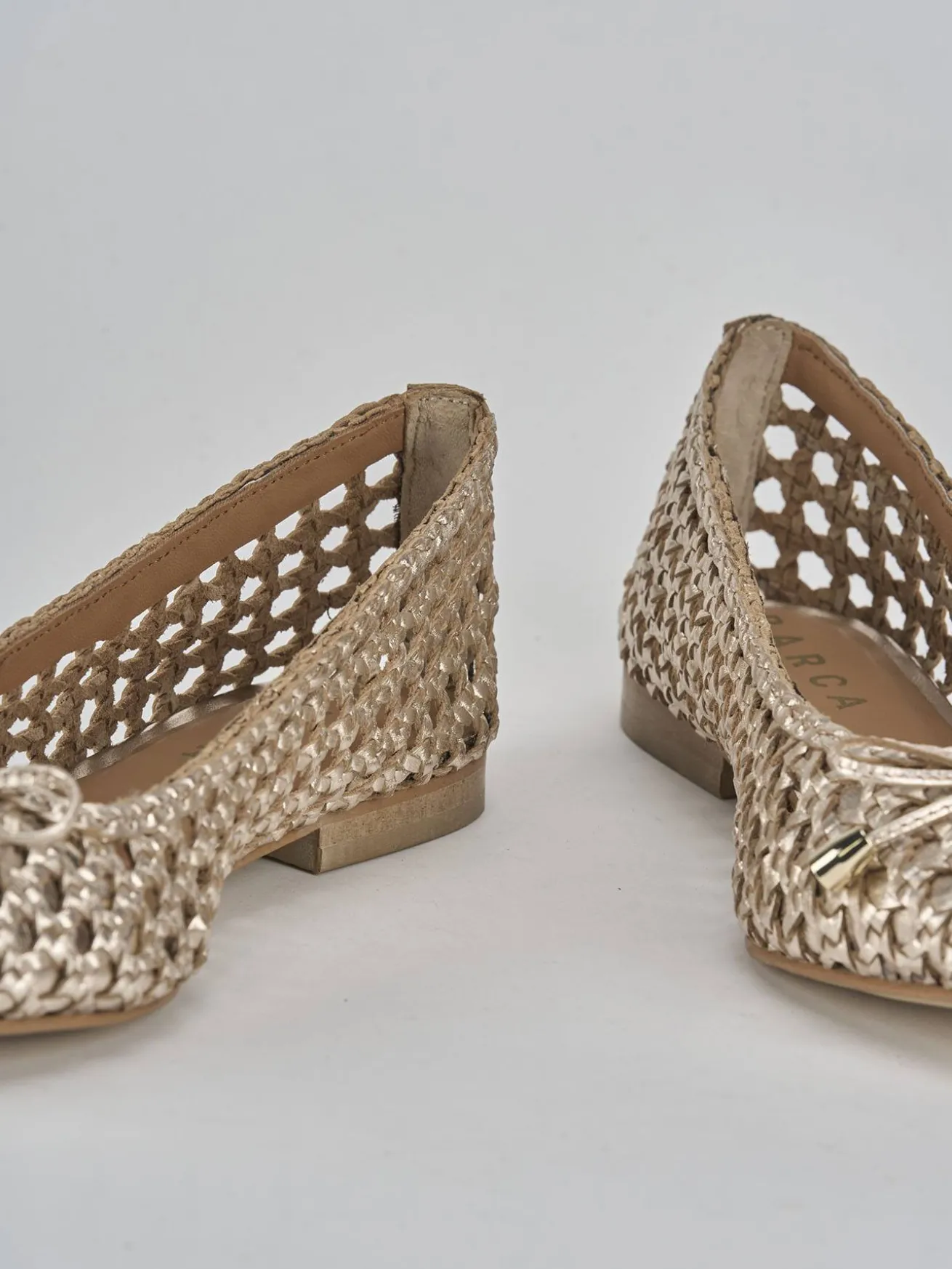 Ballerine tacco 1cm pelle oro