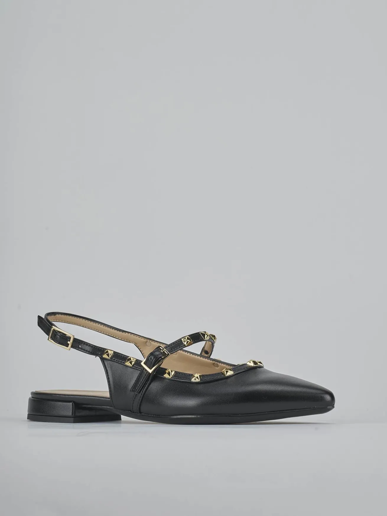 Ballerine tacco 1cm pelle nero
