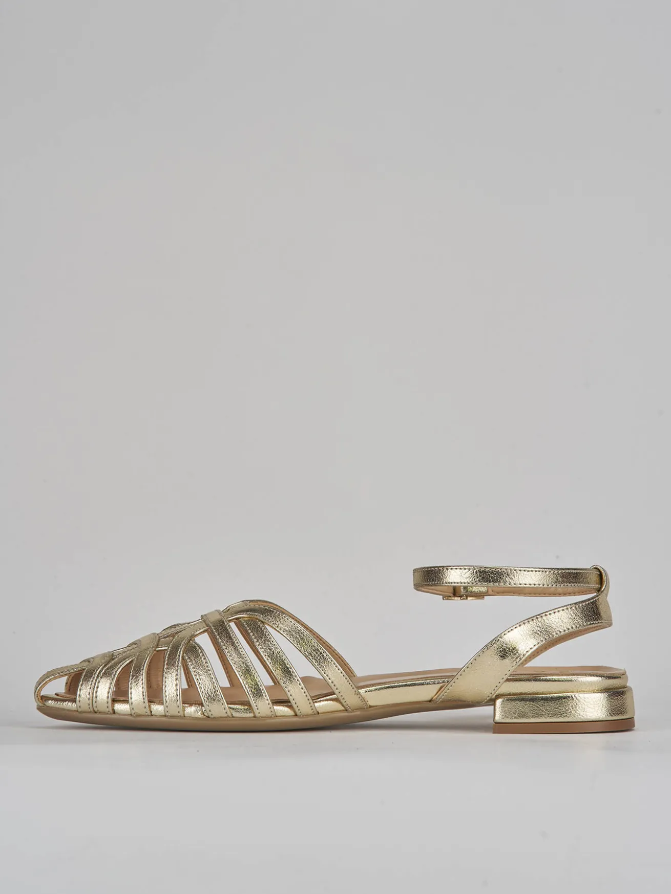 Ballerine tacco 1cm pelle oro