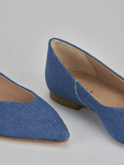 Ballerine tacco 1cm pelle jeans