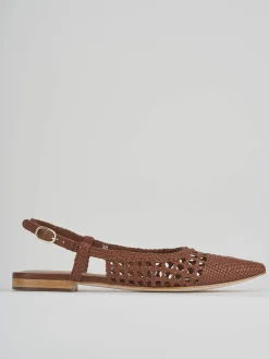 Ballerine tacco 1cm pelle marrone