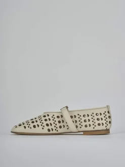 Ballerine tacco 1cm pelle beige