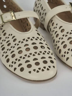 Ballerine tacco 1cm pelle beige