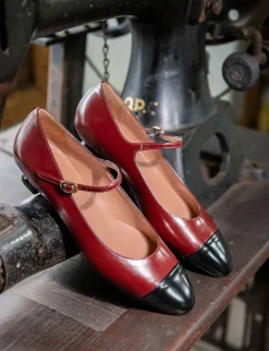 Ballerine tacco 3cm pelle bordo'