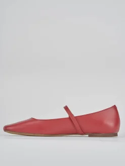 Ballerine tacco 1cm pelle rosso