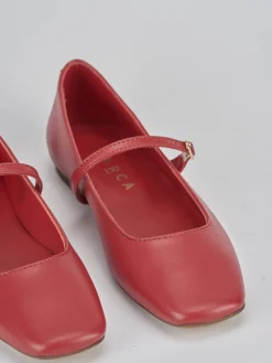 Ballerine tacco 1cm pelle rosso