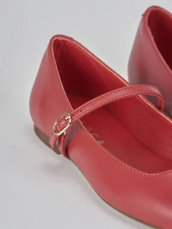 Ballerine tacco 1cm pelle rosso