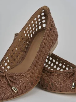 Ballerine tacco 1cm pelle marrone