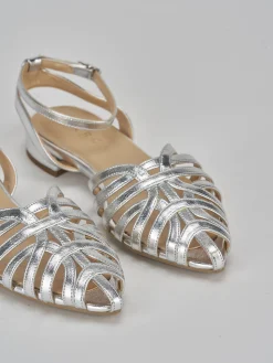 Ballerine tacco 1cm pelle argento