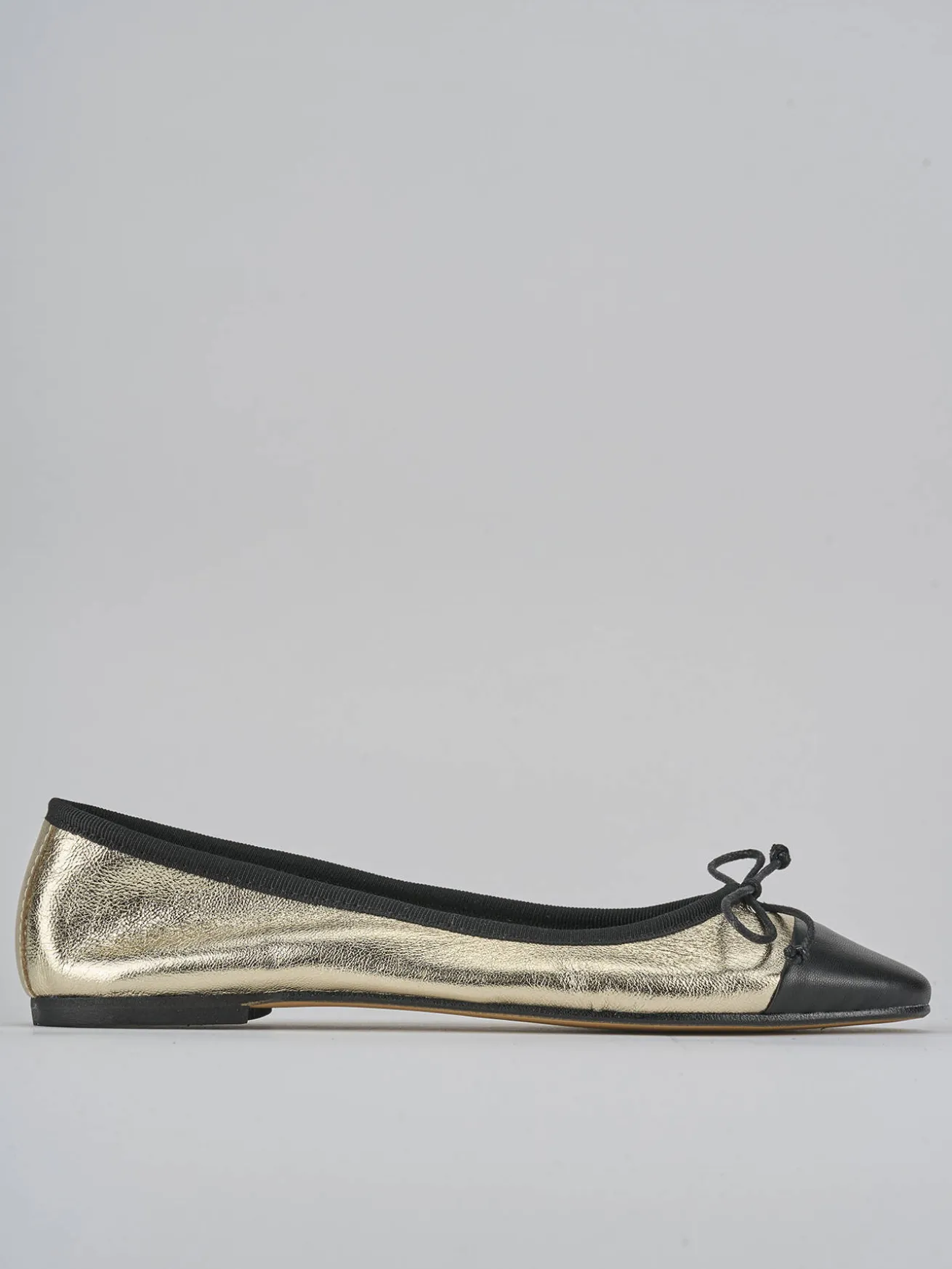 Ballerine tacco 1cm pelle oro