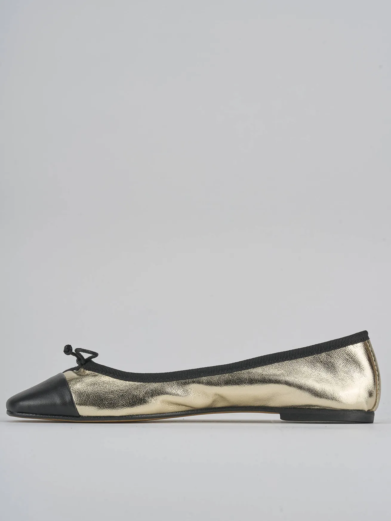 Ballerine tacco 1cm pelle oro