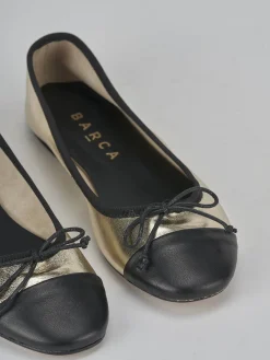 Ballerine tacco 1cm pelle oro