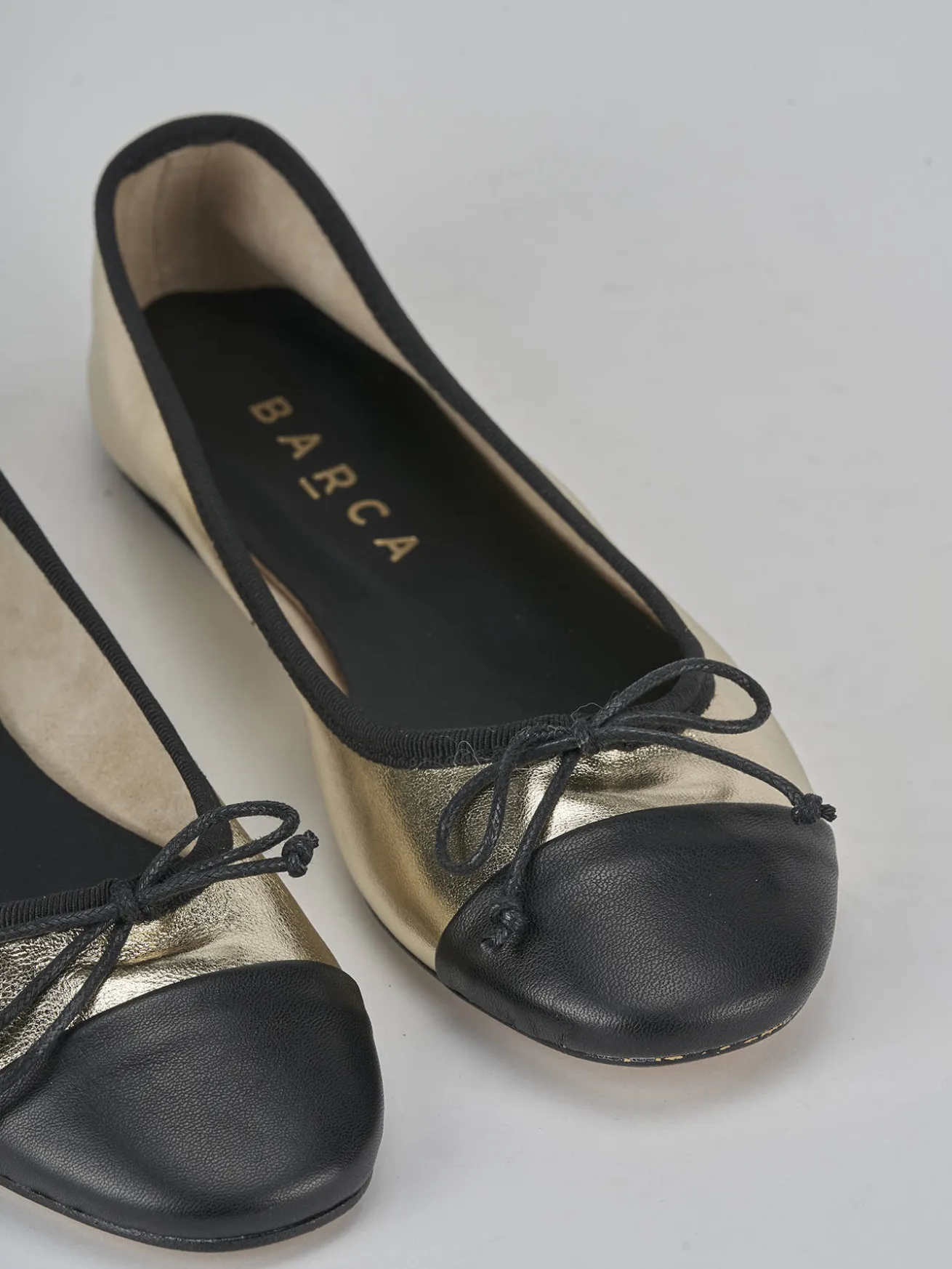 Ballerine tacco 1cm pelle oro