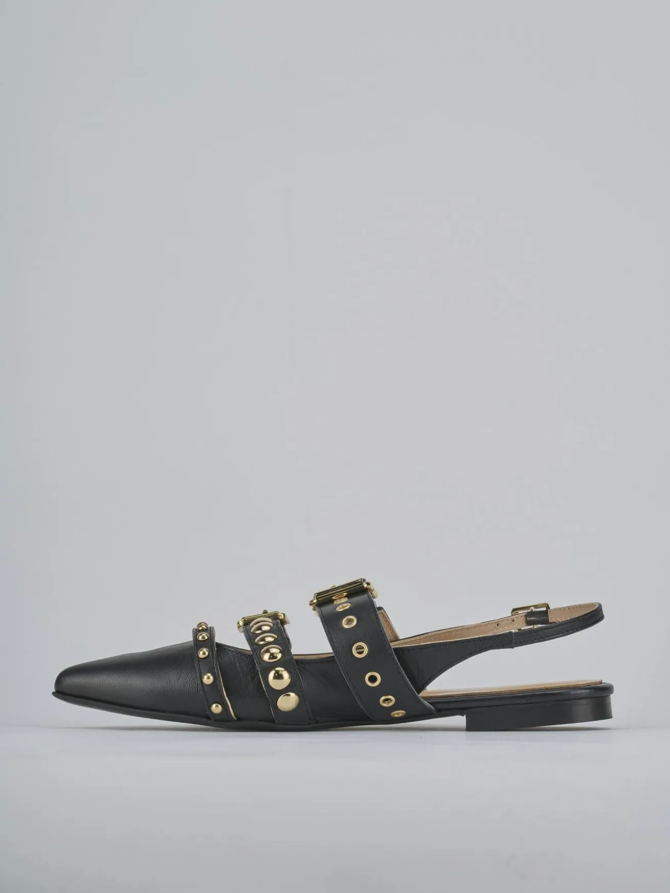 Ballerine tacco 1cm pelle nero