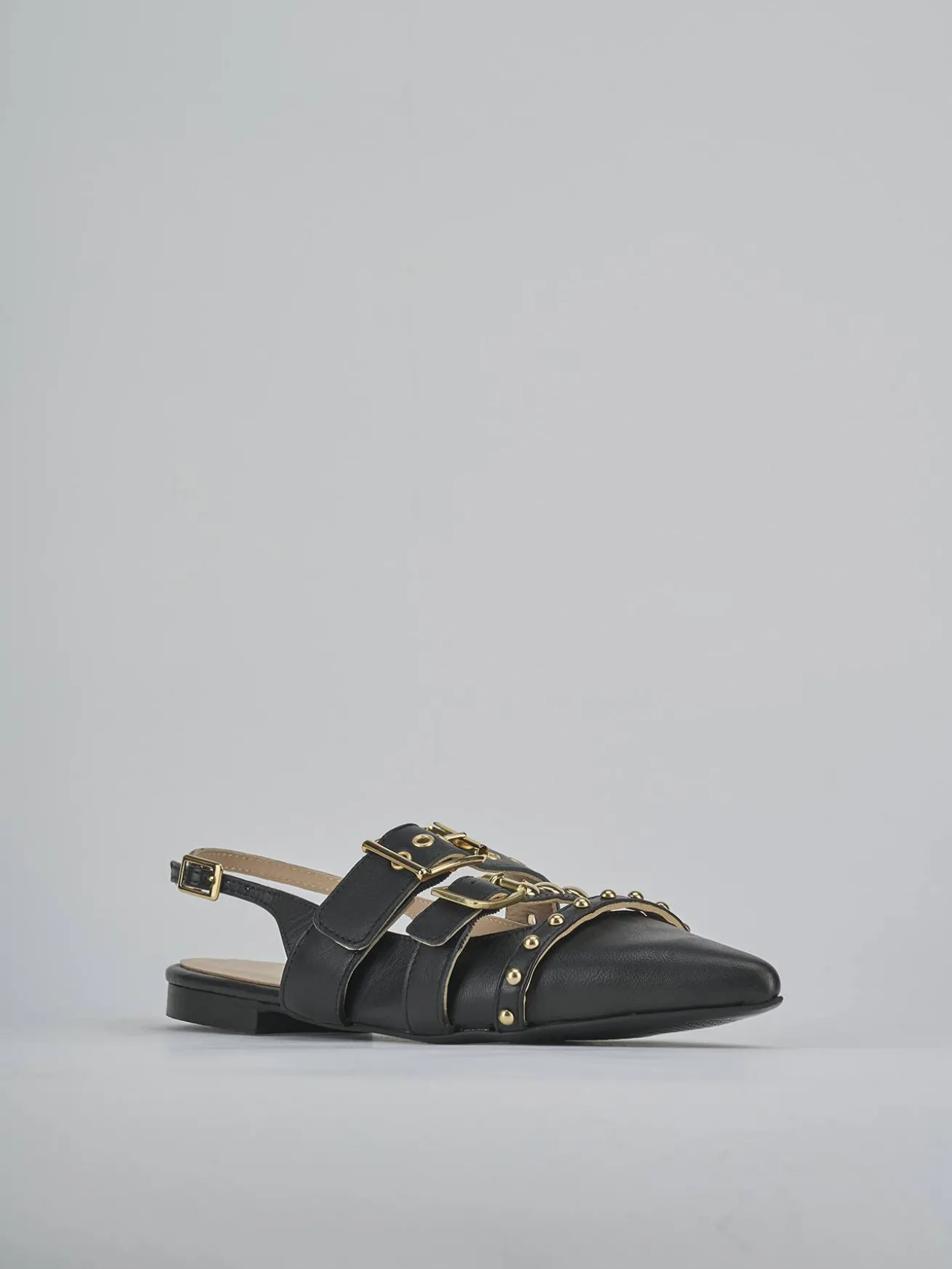 Ballerine tacco 1cm pelle nero