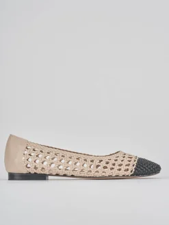 Ballerine tacco 1cm pelle beige