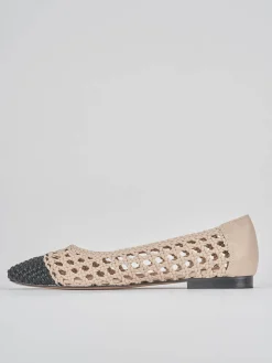 Ballerine tacco 1cm pelle beige