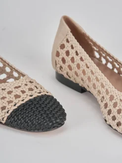 Ballerine tacco 1cm pelle beige