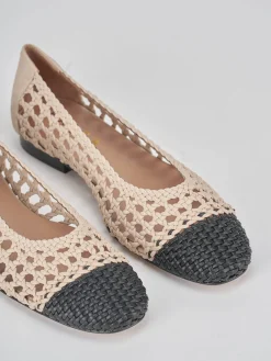 Ballerine tacco 1cm pelle beige