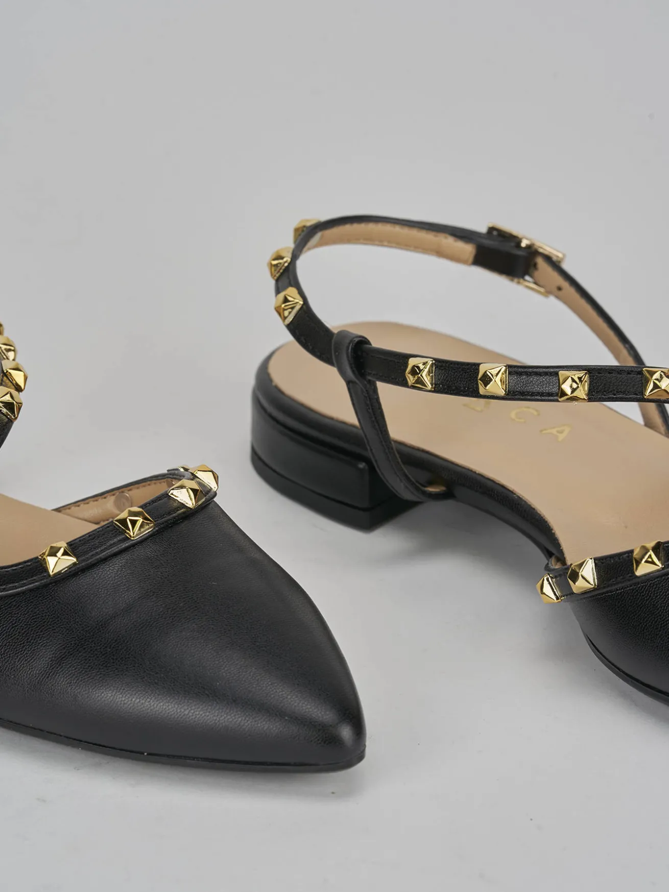 Ballerine tacco 1cm pelle nero