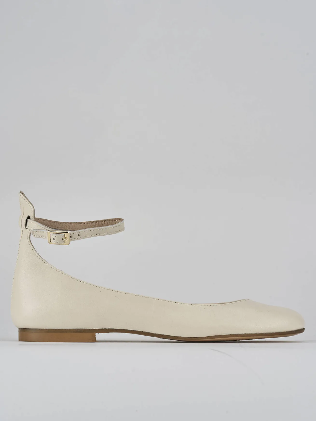 Ballerine tacco 1cm pelle bianco