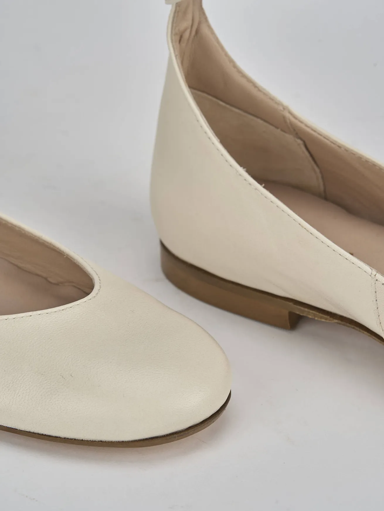 Ballerine tacco 1cm pelle bianco