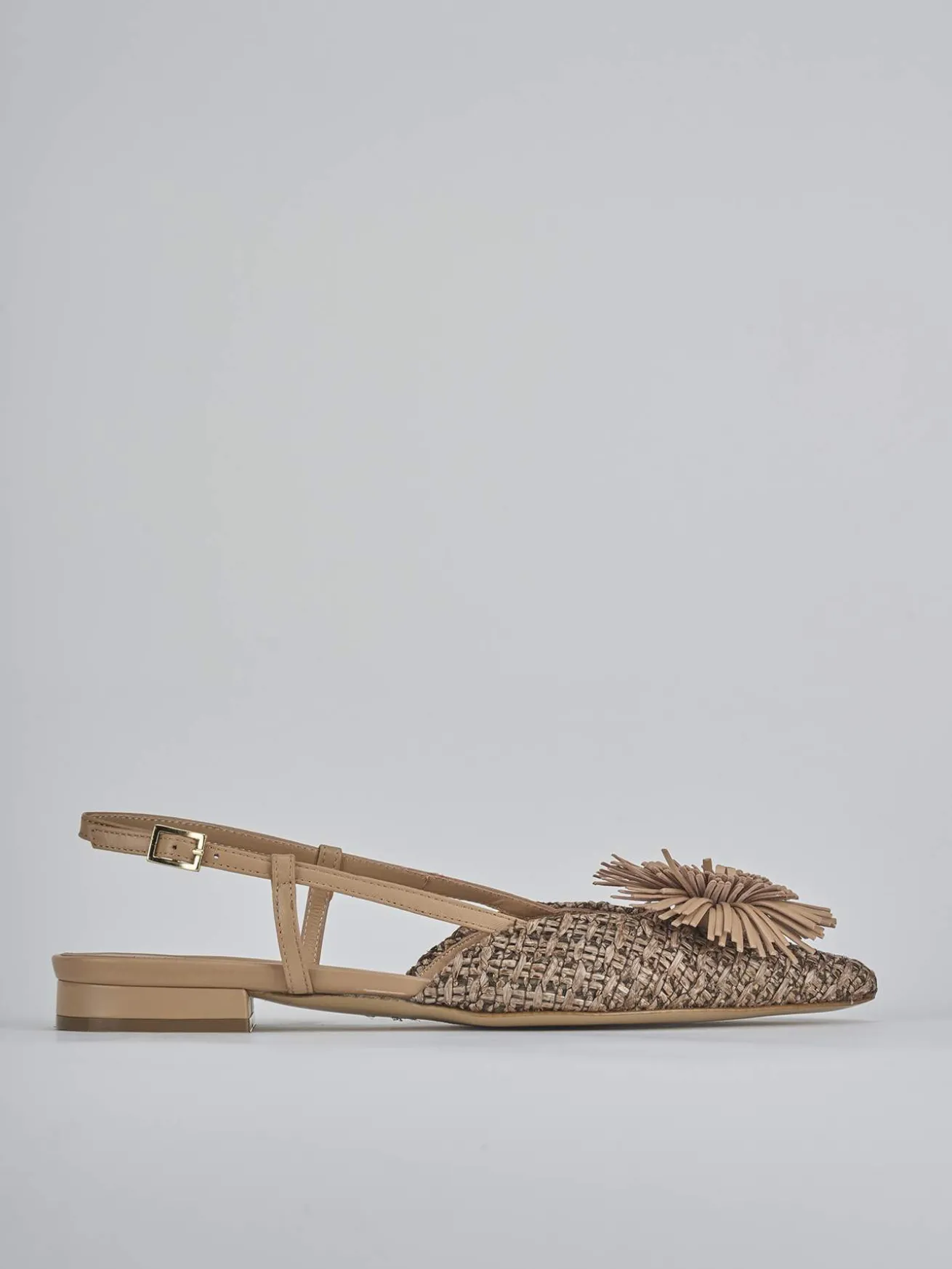 Ballerine tacco 1cm pelle marrone