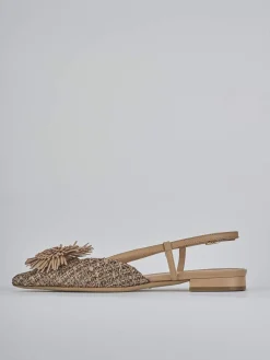 Ballerine tacco 1cm pelle marrone