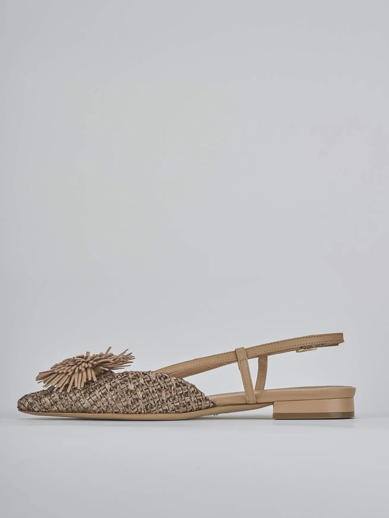 Ballerine tacco 1cm pelle marrone