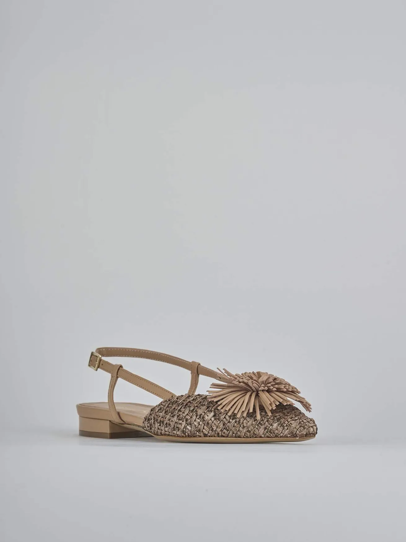 Ballerine tacco 1cm pelle marrone