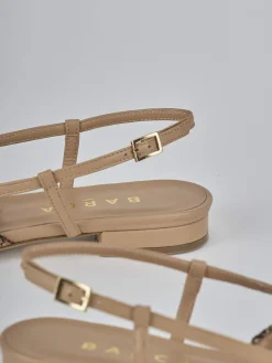 Ballerine tacco 1cm pelle marrone