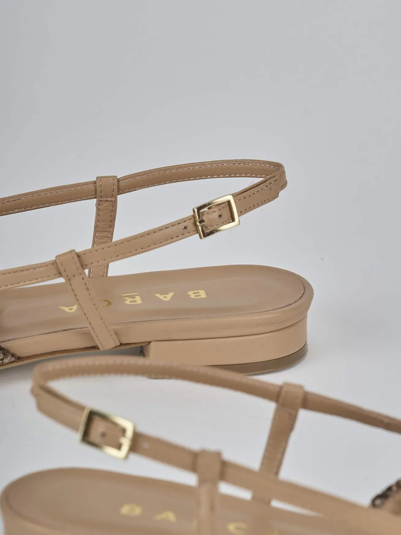 Ballerine tacco 1cm pelle marrone