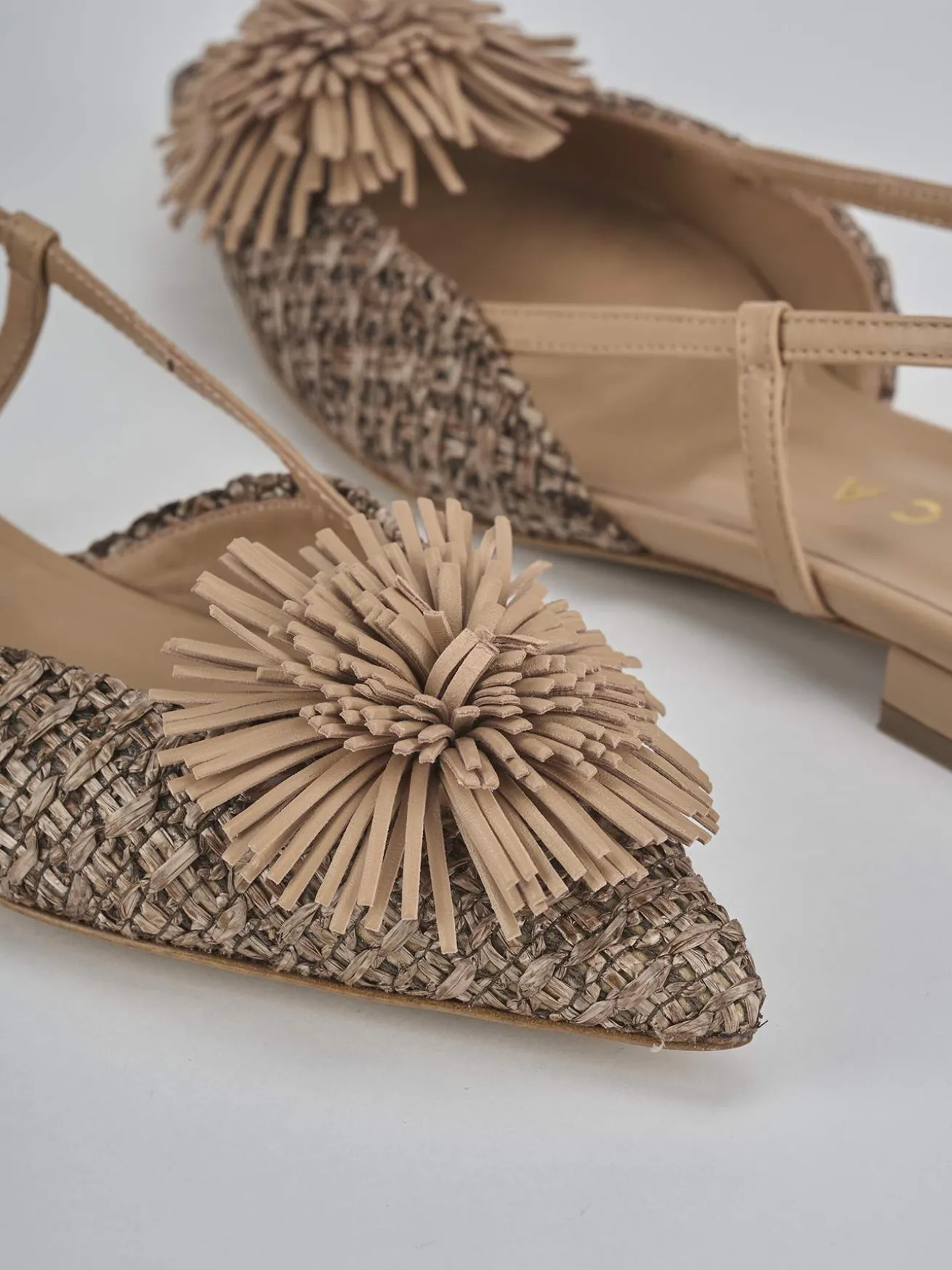 Ballerine tacco 1cm pelle marrone