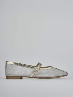 Ballerine tacco 1cm pelle oro