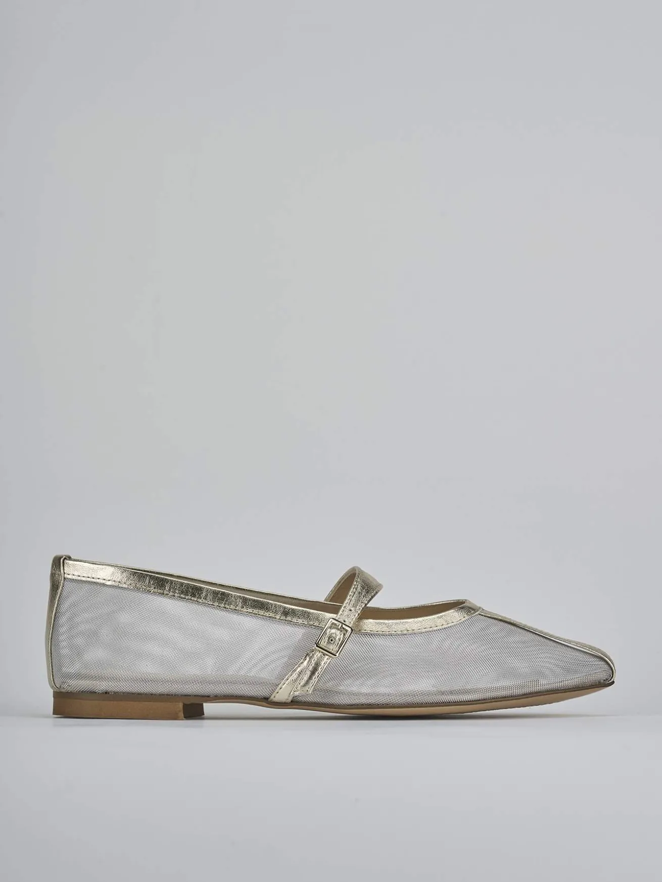 Ballerine tacco 1cm pelle oro