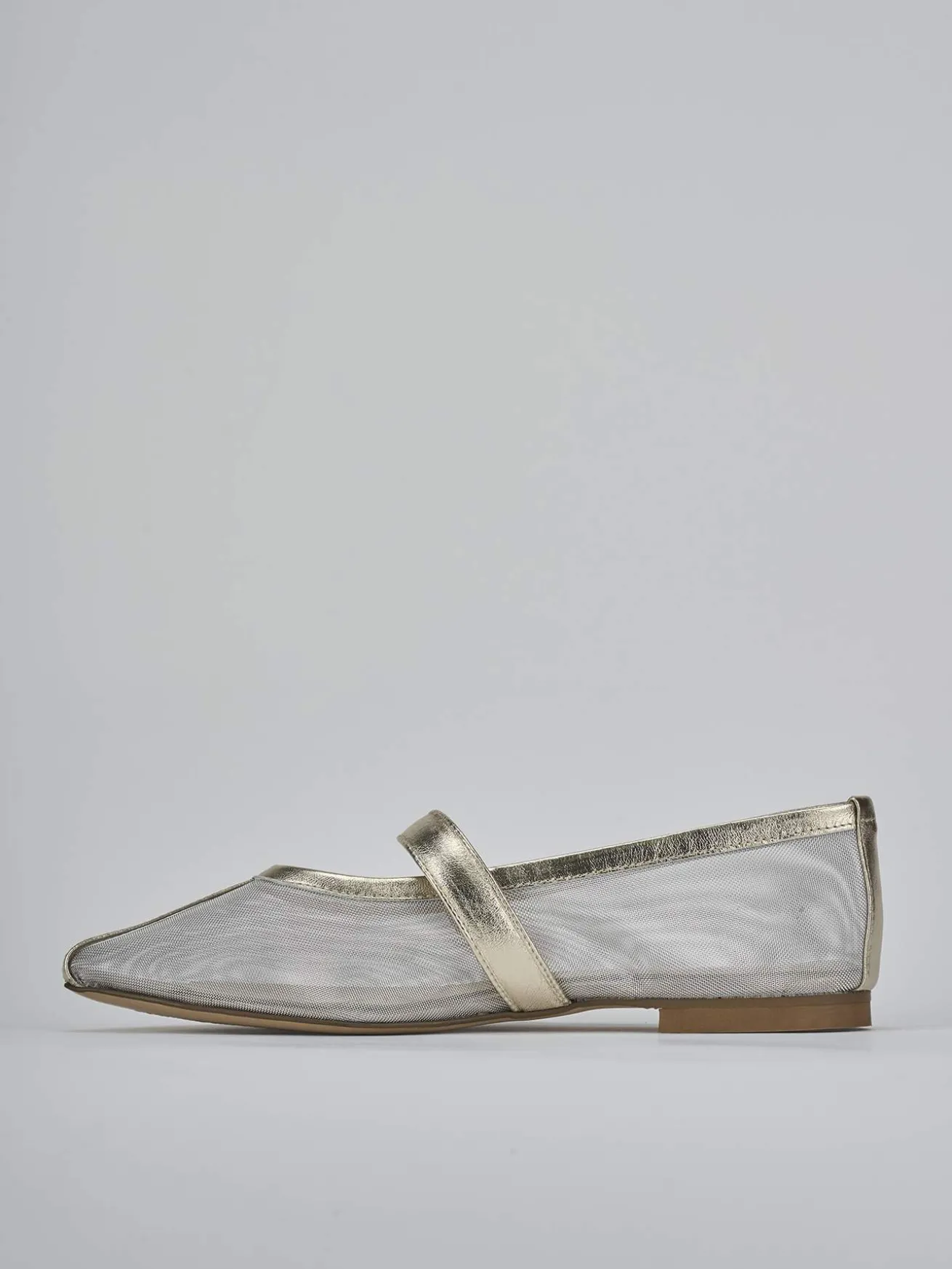 Ballerine tacco 1cm pelle oro