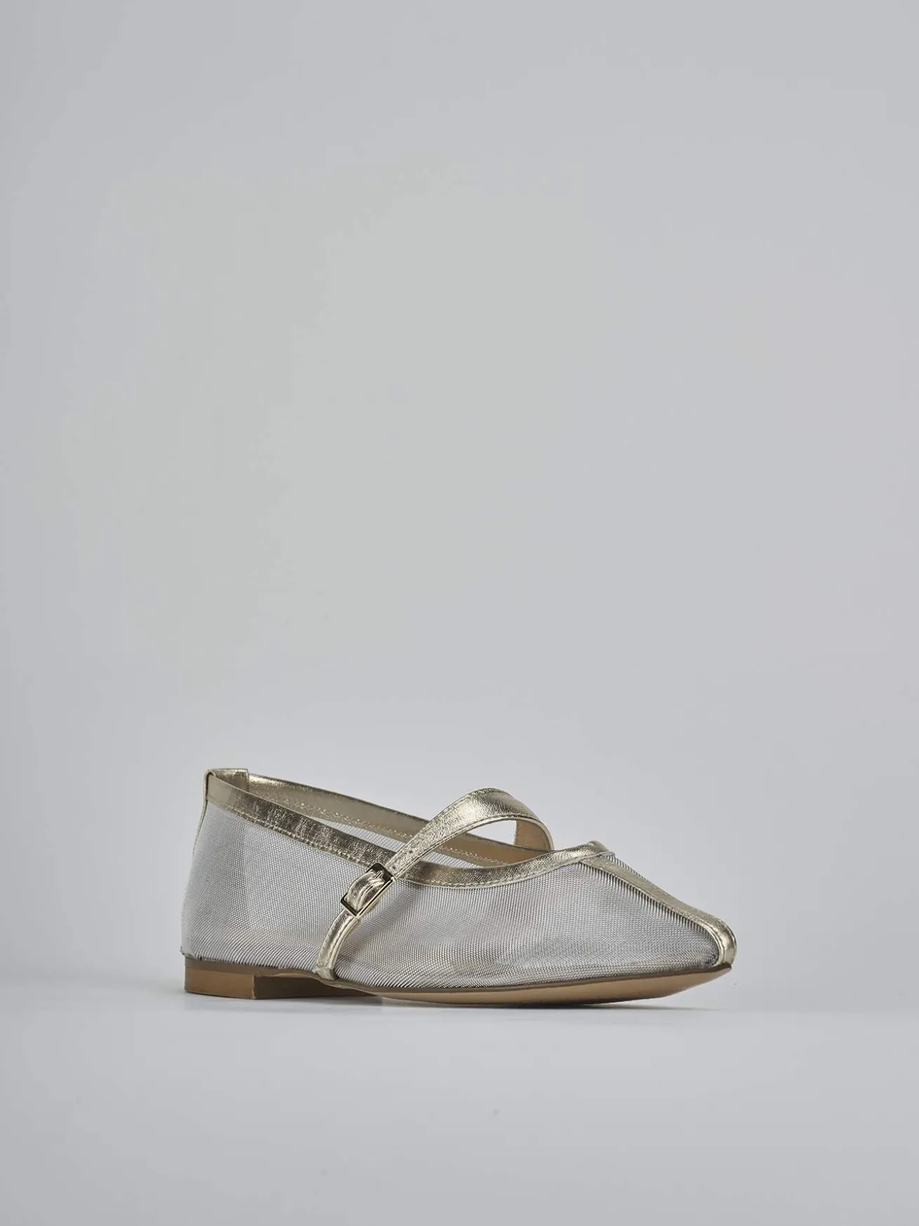 Ballerine tacco 1cm pelle oro