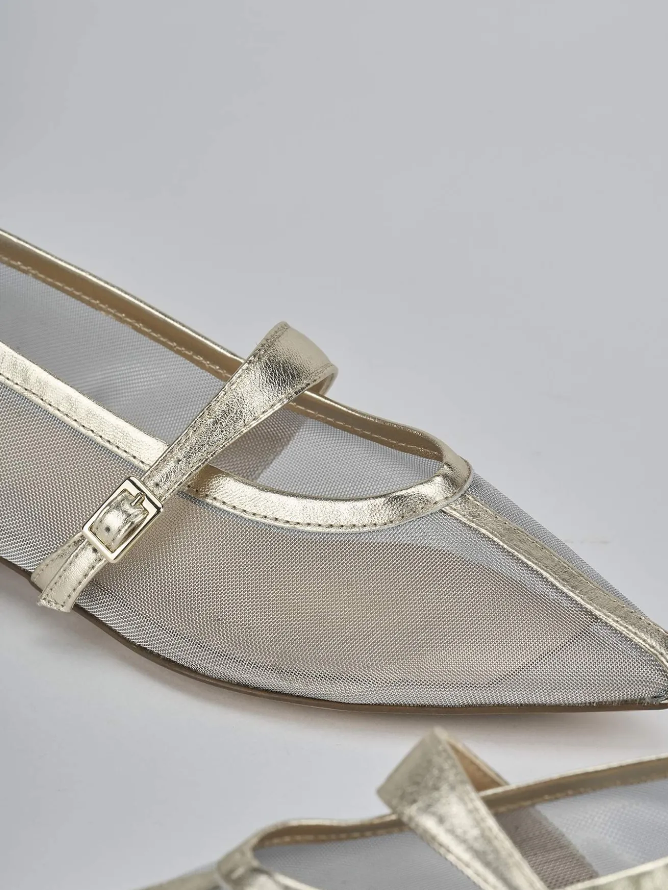 Ballerine tacco 1cm pelle oro