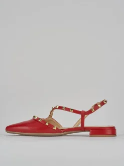 Ballerine tacco 1cm pelle rosso