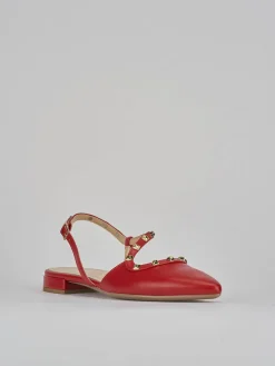 Ballerine tacco 1cm pelle rosso